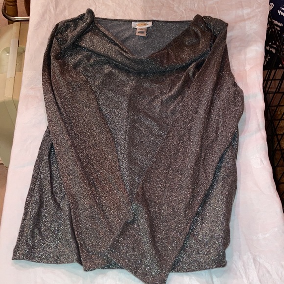 Talbots Long Sleeve Metallic Cowl-Neck Top - Picture 4 of 4